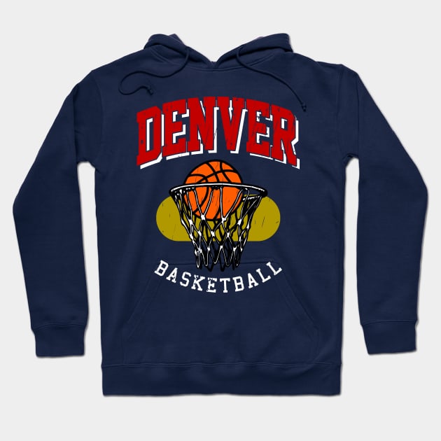 Vintage Denver Basketball Hoodie by funandgames